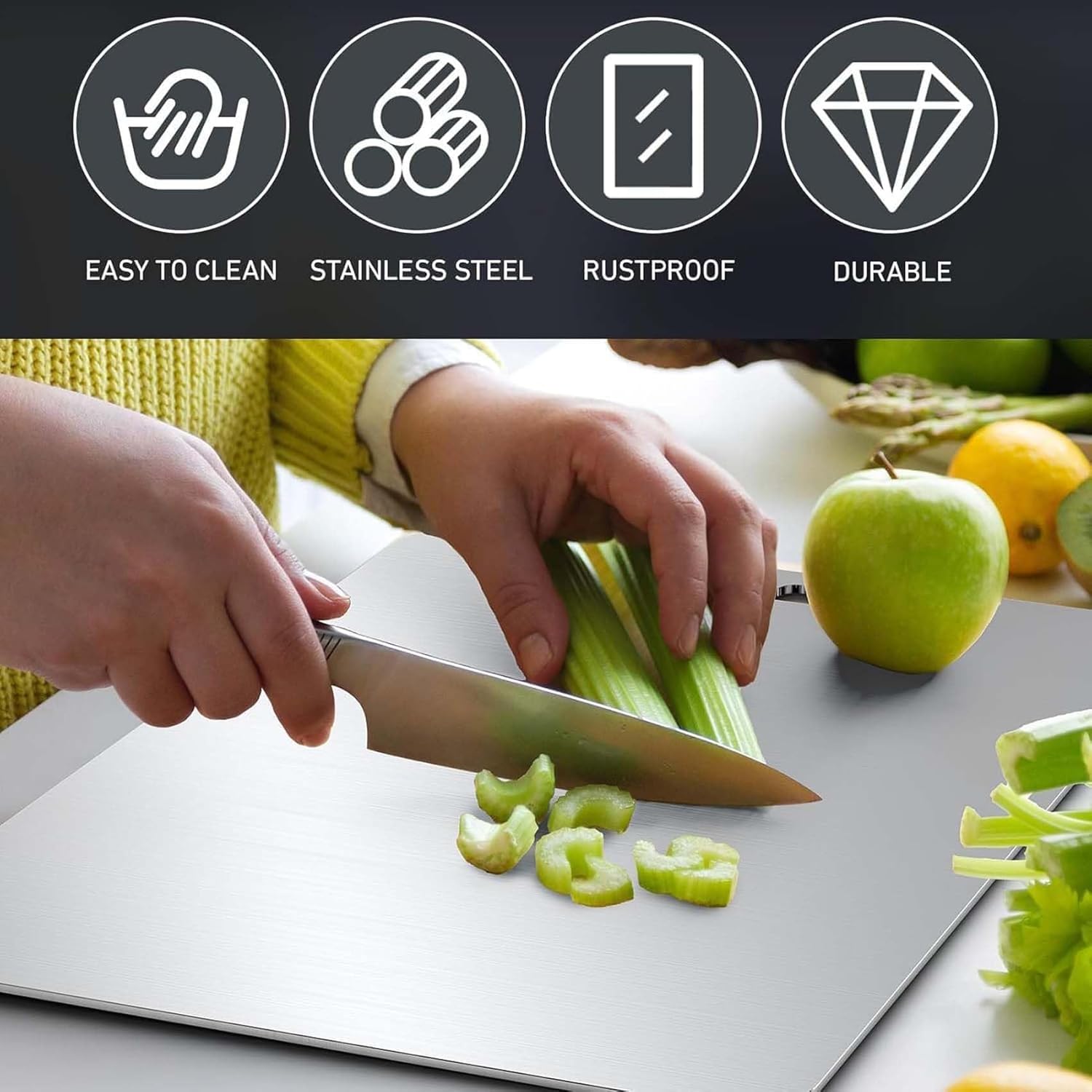 Supermom Medium Stello Stainless Steel Chopping Board Supermom Medium Stello Stainless Steel Chopping Board